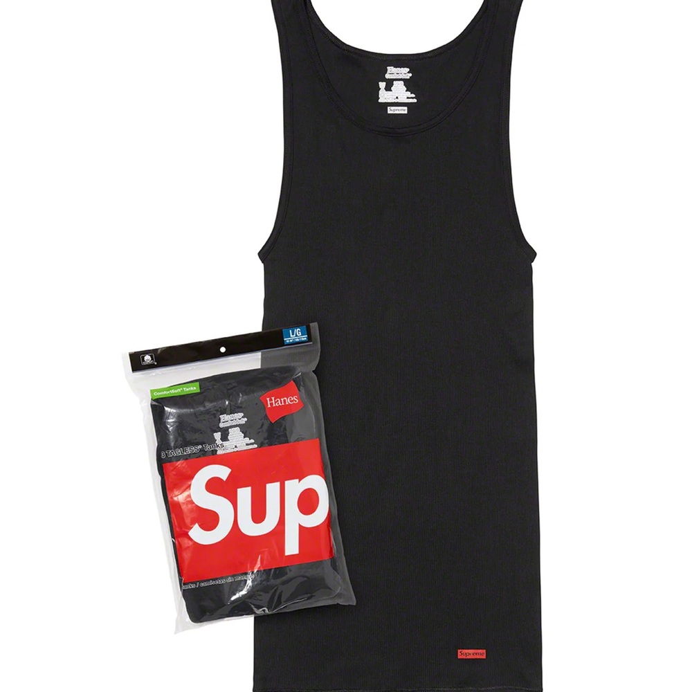 Supreme x Hanes Tank Tops (3 Pack) Black XXL